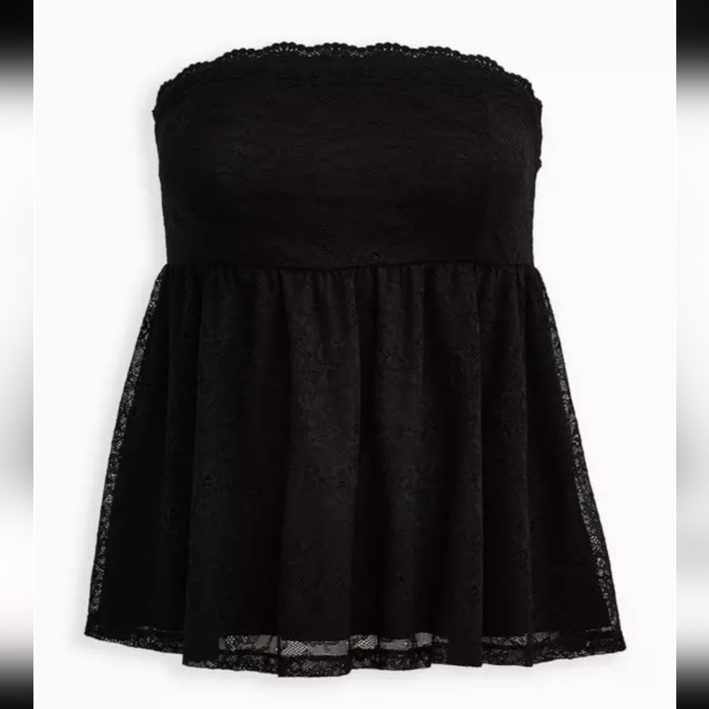 Black Lace Tube Top Torrid 2x NWT